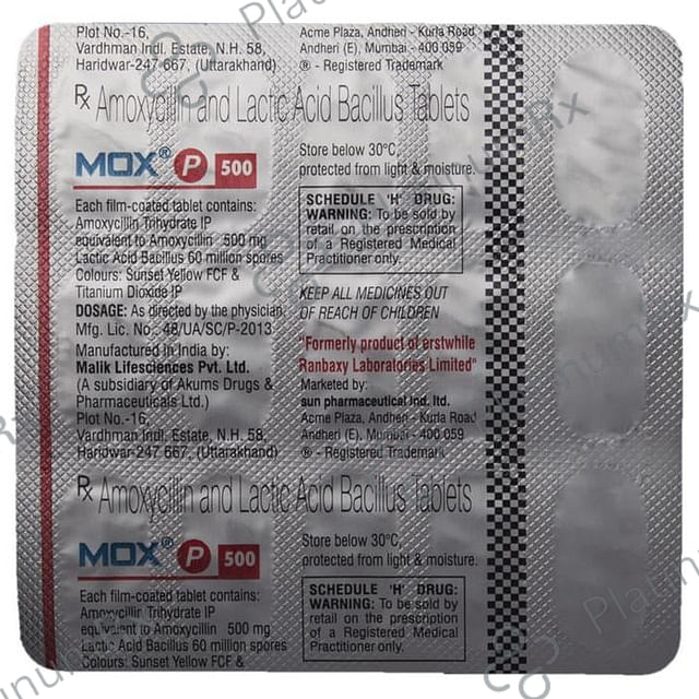 Mox P 500mg/60M Tablet 15s
