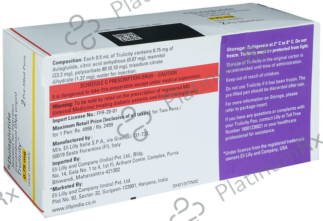 Trulicity 0.75mg Pre Filled Pen Injection 2s