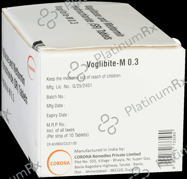 Voglibite M 500/0.3mg Tablet SR 10s