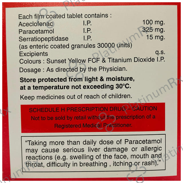 Tyganac SP 325/100/15mg Tablet 10s