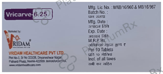 Vricarve 6.25 Tablet