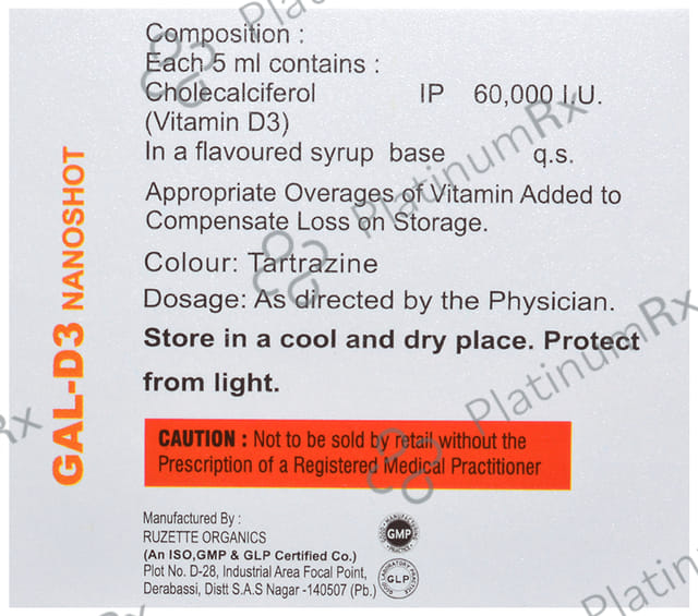 Gal D3 Nanoshot Mango Flavour Sugar Free 5ml