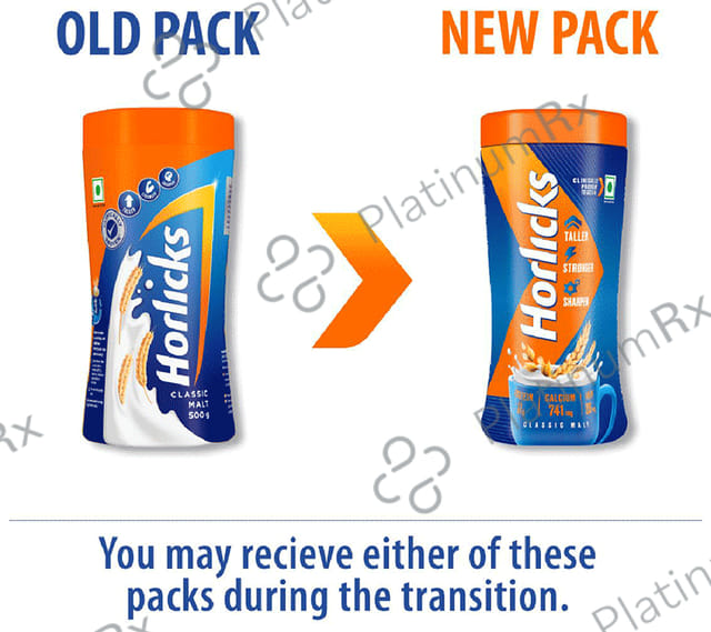 Horlicks Drink with Vitamin C, D & Zinc - For Bones & Metabolism - Flavour Classic Malt 500 gm