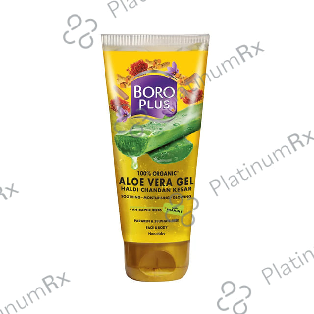 Boroplus 100% Organic Aloe Vera Gel Haldi Chandan Kesar 60 ml