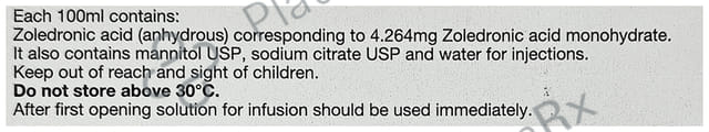 Zometa 4mg Solution For Infusion 100ml