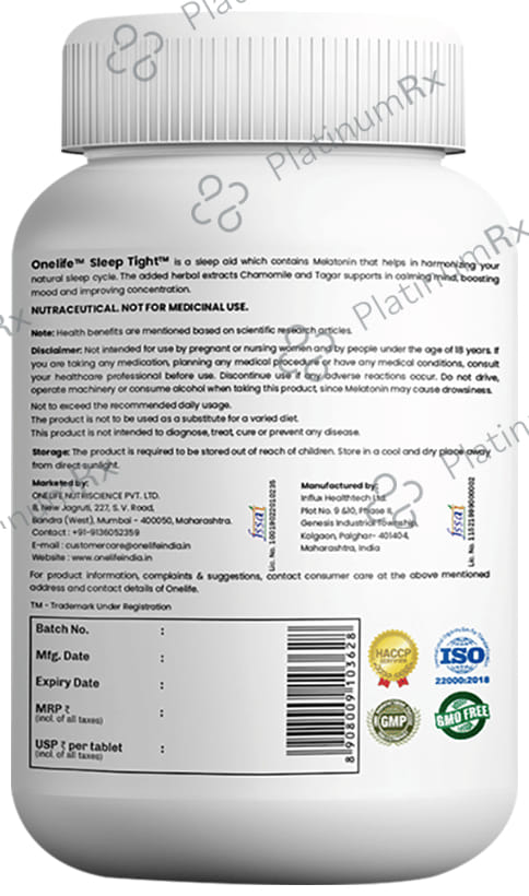 OneLife Sleep Tight 5mg Tablet
