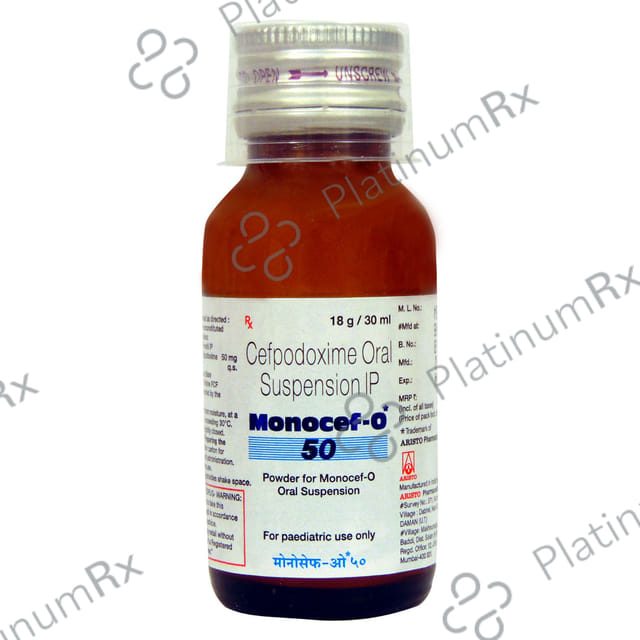 Monocef O 50mg Pineapple Peppermint Flavour Suspension 30ml