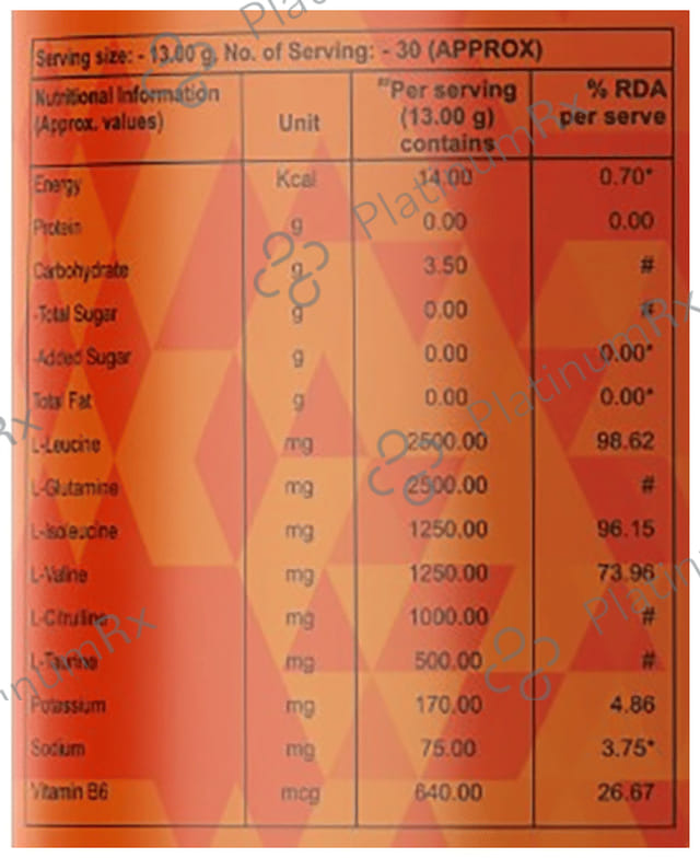 Vogue Wellness BCAA Powder (400gm Each) Mango Lemon 3 jar