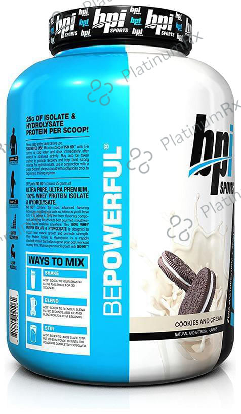 BPI Sports ISO HD 100% Whey Protein Isolate & Hydrolysate Cookies & Cream