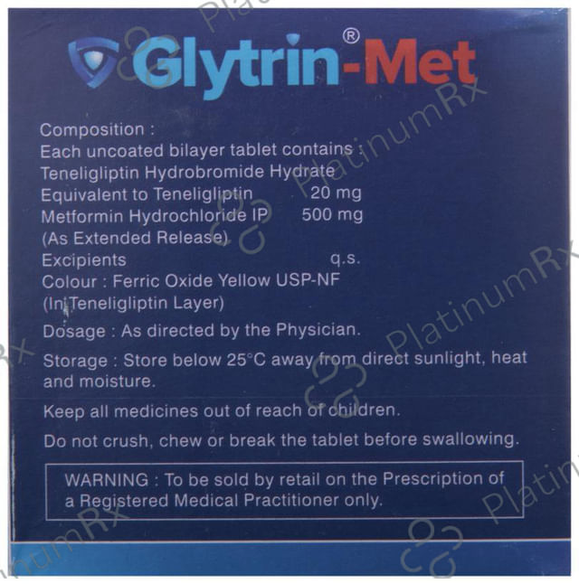 Glytrin Met 500/20mg Tablet ER 10s