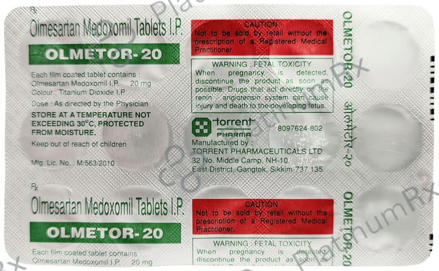 Olmetor 20mg Tablet 15s