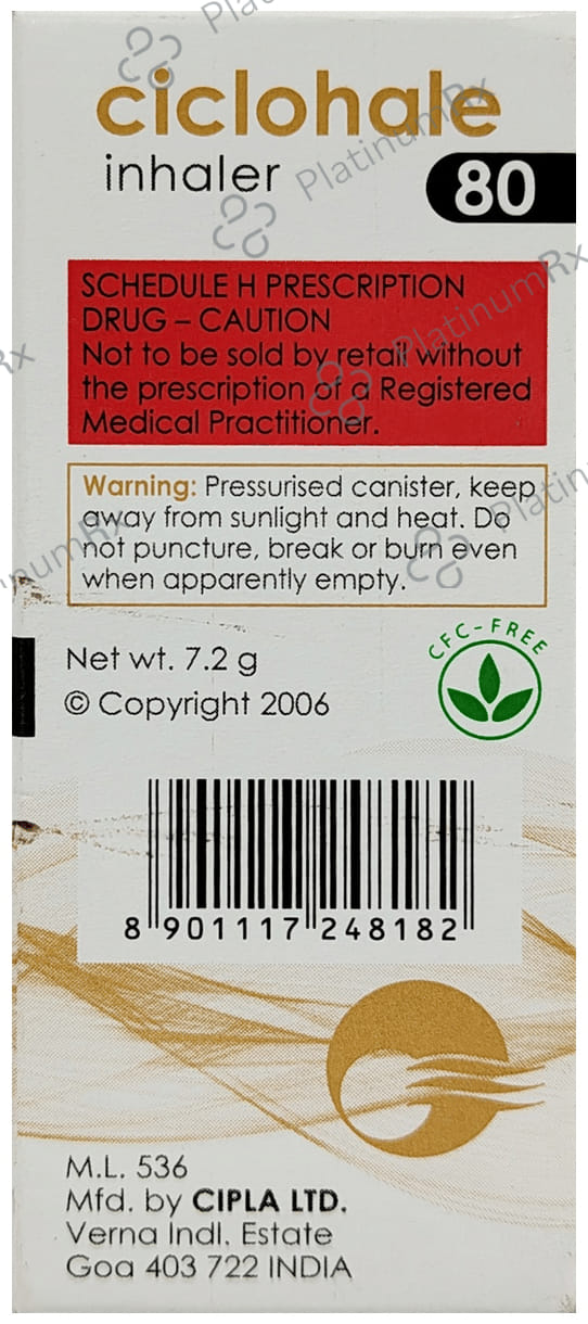 Ciclohale 80mcg Inhaler 120MDI