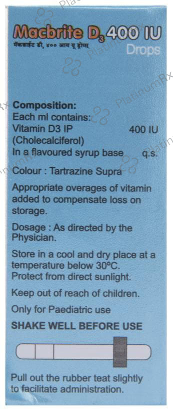 Macbrite D3 400IU Drops 15ml