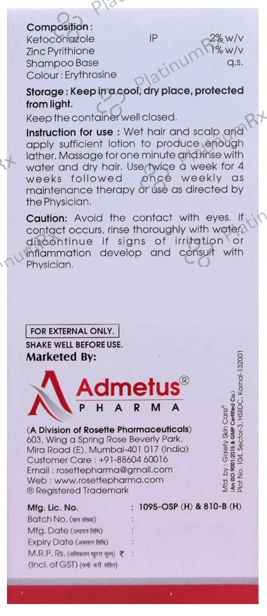 Ketoaid ZN Shampoo 2X100ml