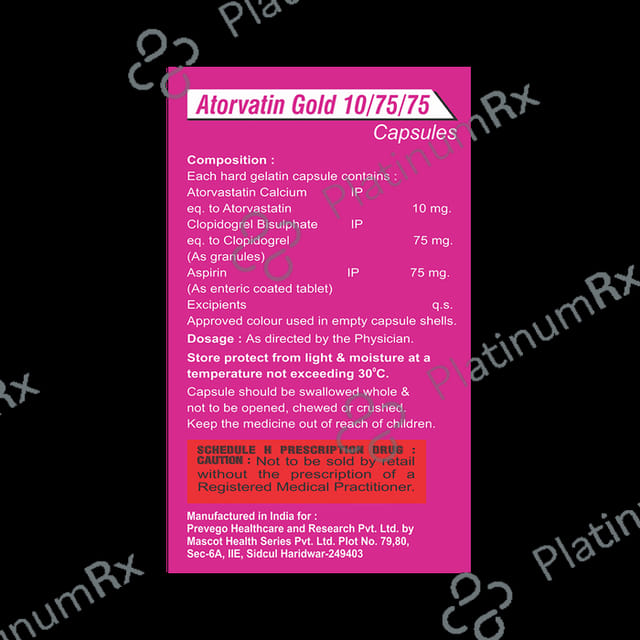 Atorvatin Gold 10/75/75mg Capsule 10s