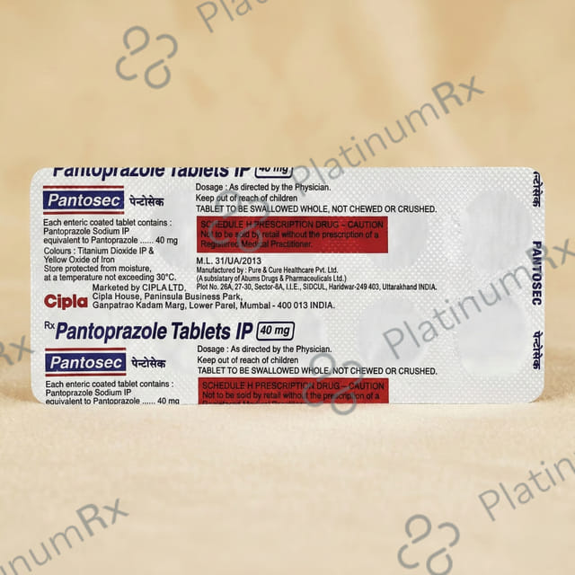 Pantosec 40mg Tablet 10s