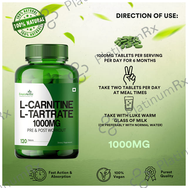 Simply Herbal L-Carnitine L-Tartrate 1000mg Tablet