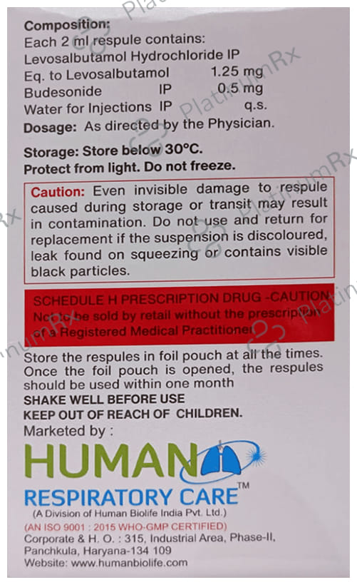 Budiprime LS 500mcg/1.25mg Respules 1X2ml