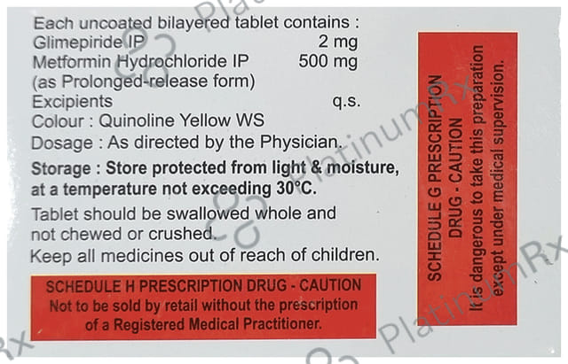 Glimbite M2/500mg Tablet PR 10s