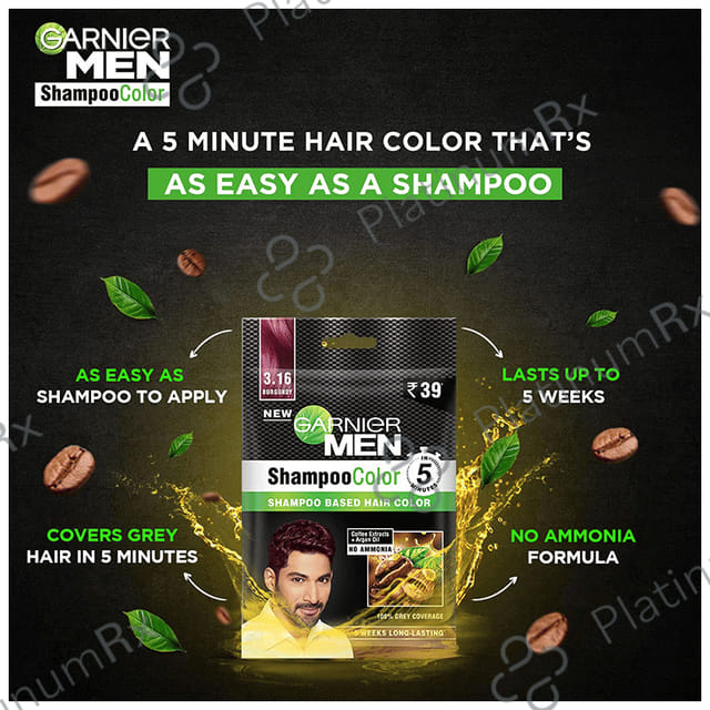 Garnier Men Shampoo Color 3.16 Burgundy
