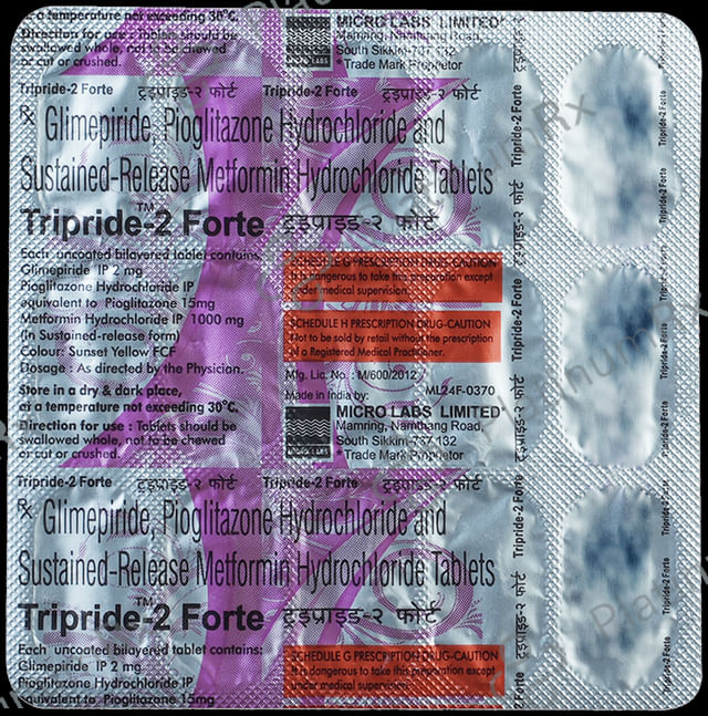 Tripride 2 Forte 2/1000/15mg Tablet SR 15s