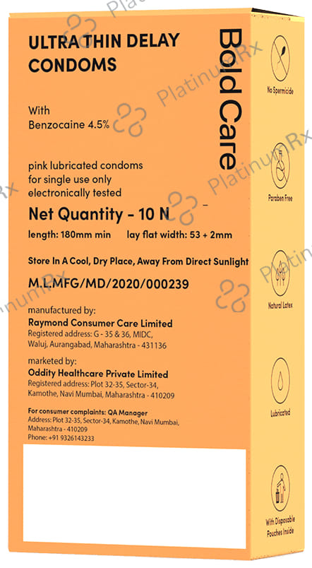 Bold Care Ultra Thin Delay Condom 10s