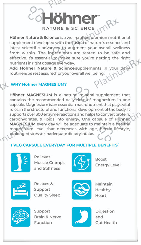 Hohner Magnesium 310mg Veg Capsule