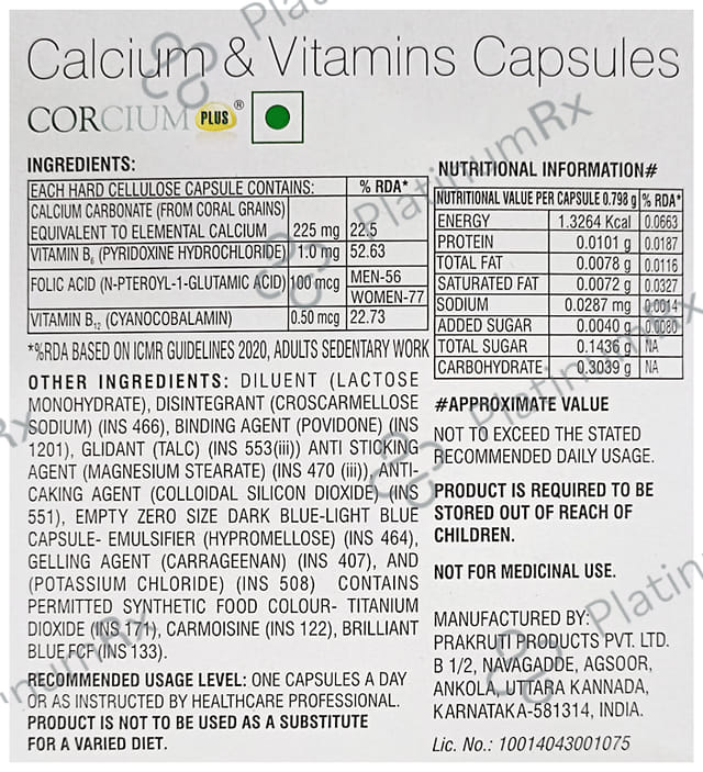 Corcium Plus Capsule 15s