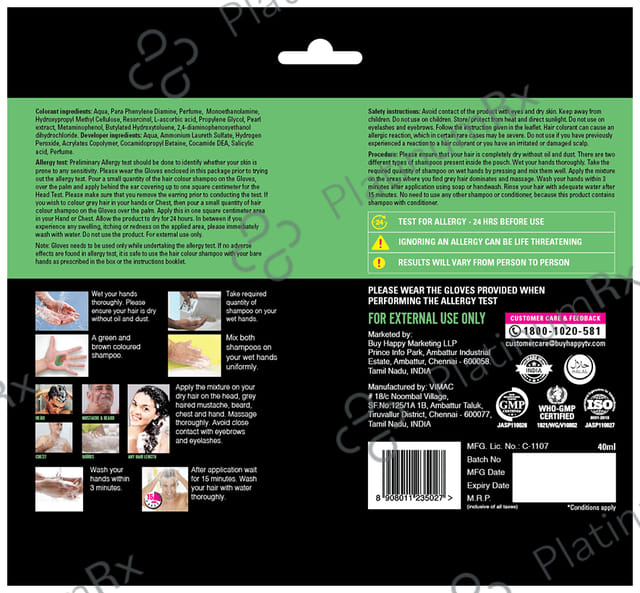 VIP Natural Hair Black Colour Shampoo 40ml