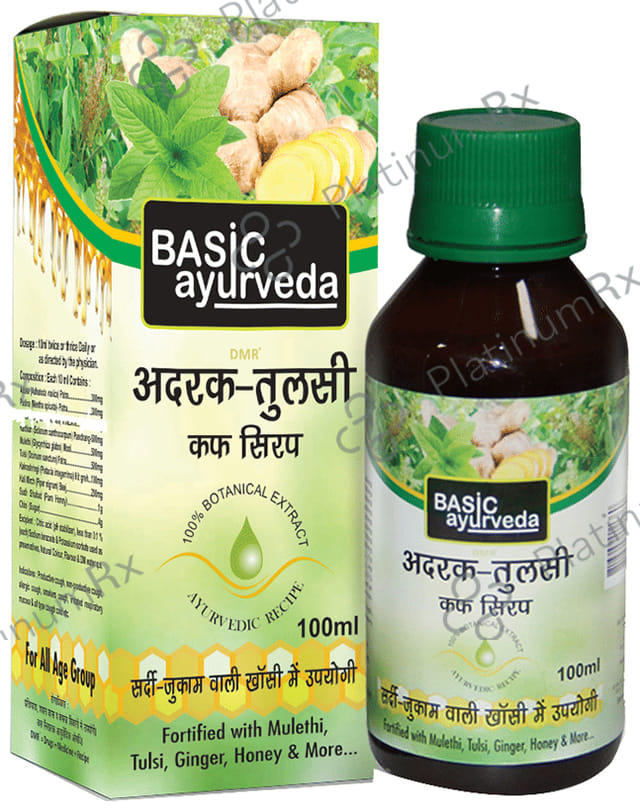 Basic Ayurveda Adrak Tulsi Cough Syrup 100 ml