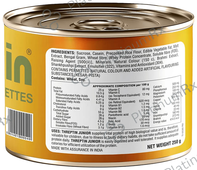 Threptin Junior Delicious High Calorie Protein Supplement Diskette 250gm