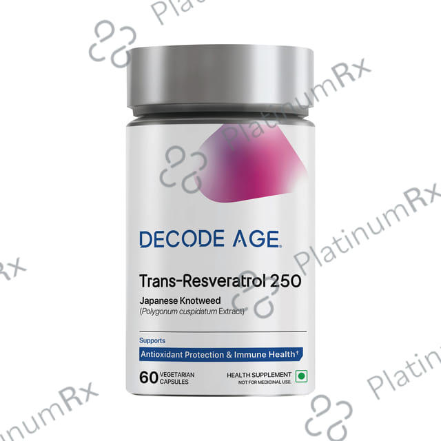 Decode Age Pure Trans Resveratrol 250mg helps in Slow down Ageing and Improve Metabolism