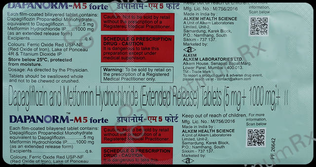 Dapanorm M Forte 5/1000mg Tablet ER 10s