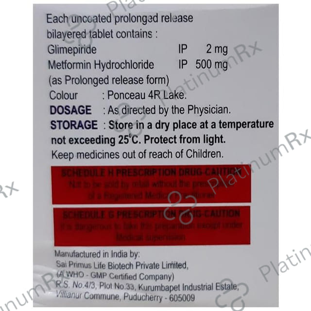 Glimiprime M2/500mg Tablet PR 10s