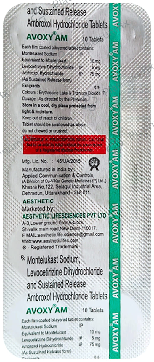Avoxy AM Tablet SR 10s