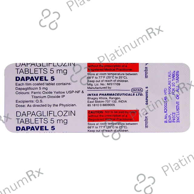 Dapavel 5mg Tablet 10s