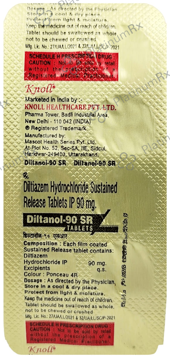 Diltanol 90mg Tablet SR 10s