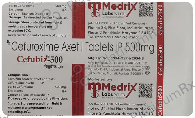 Cefubiz 500mg Tablet 10s