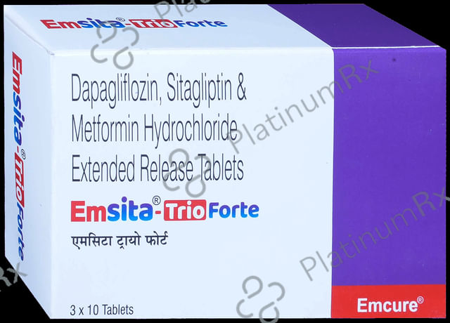 Emsita Trio Forte 10/1000/100mg Tablet ER 10s