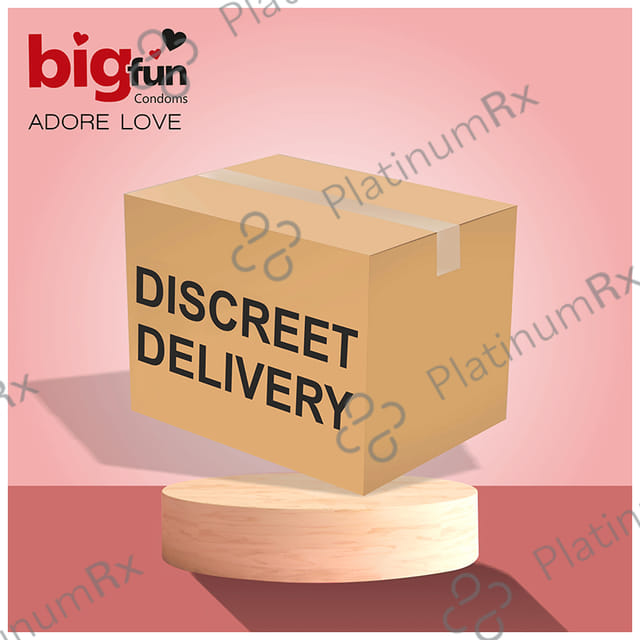 Bigfun Dotted, Ribbed & Contoured Juicy Strawberry Flavour Condom 10s