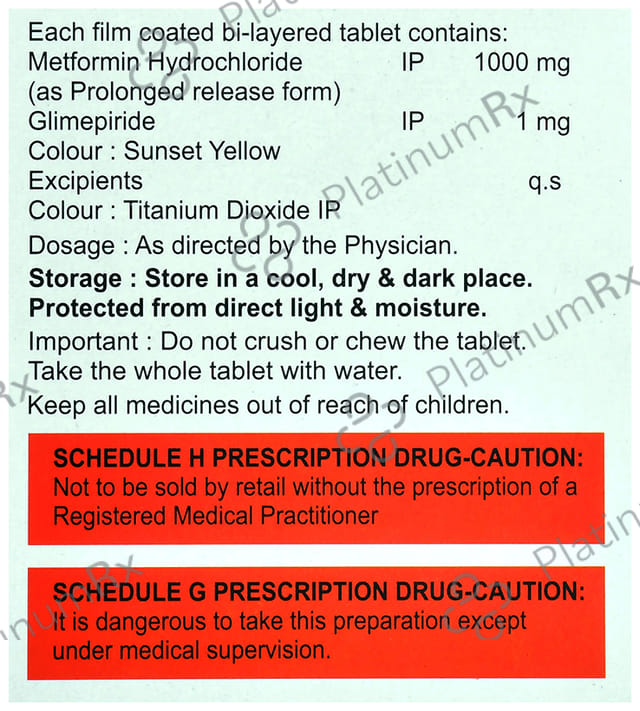 Glimnib M1/1000mg Forte Tablet PR 15s