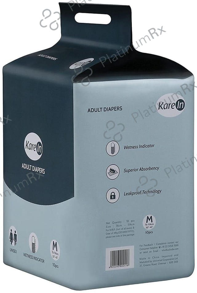 Kare In Unisex Adult Diaper Medium 10s