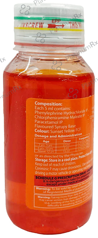 Coriminic P 1/125/5mg Syrup Orange 60ml