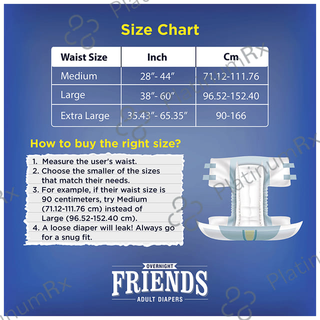 Friends Overnight Adult Diaper Medium 10s