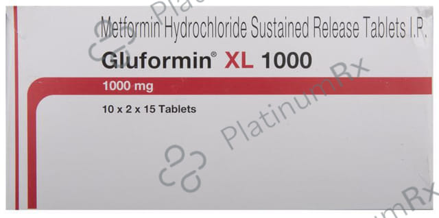 Gluformin XL 1000mg Tablet SR 15s