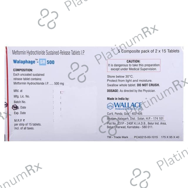 Walaphage SR 500mg Tablet 15s