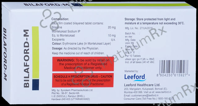 Bilaford M 20/10mg Tablet 10s