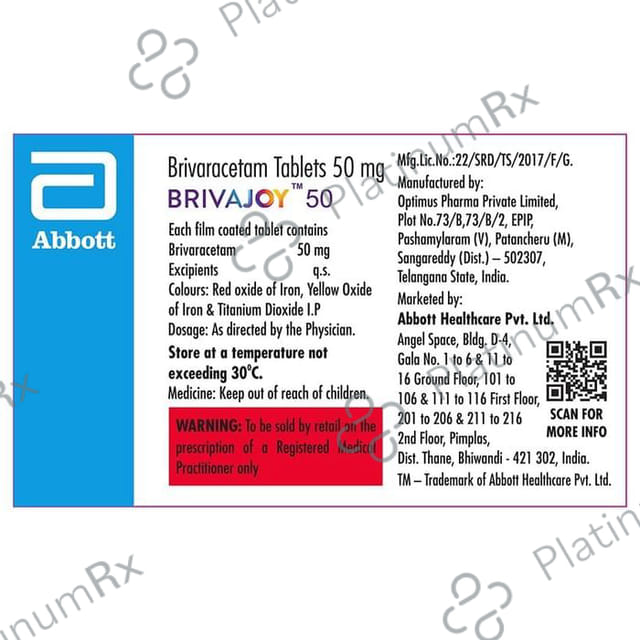 Brivajoy 50mg Tablet 14s