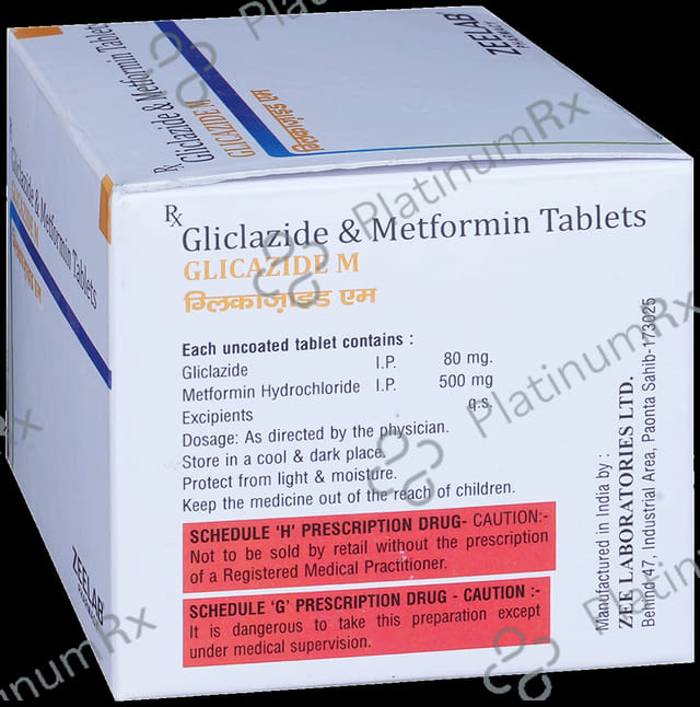 Glicazide M 80/500mg Tablet 10s