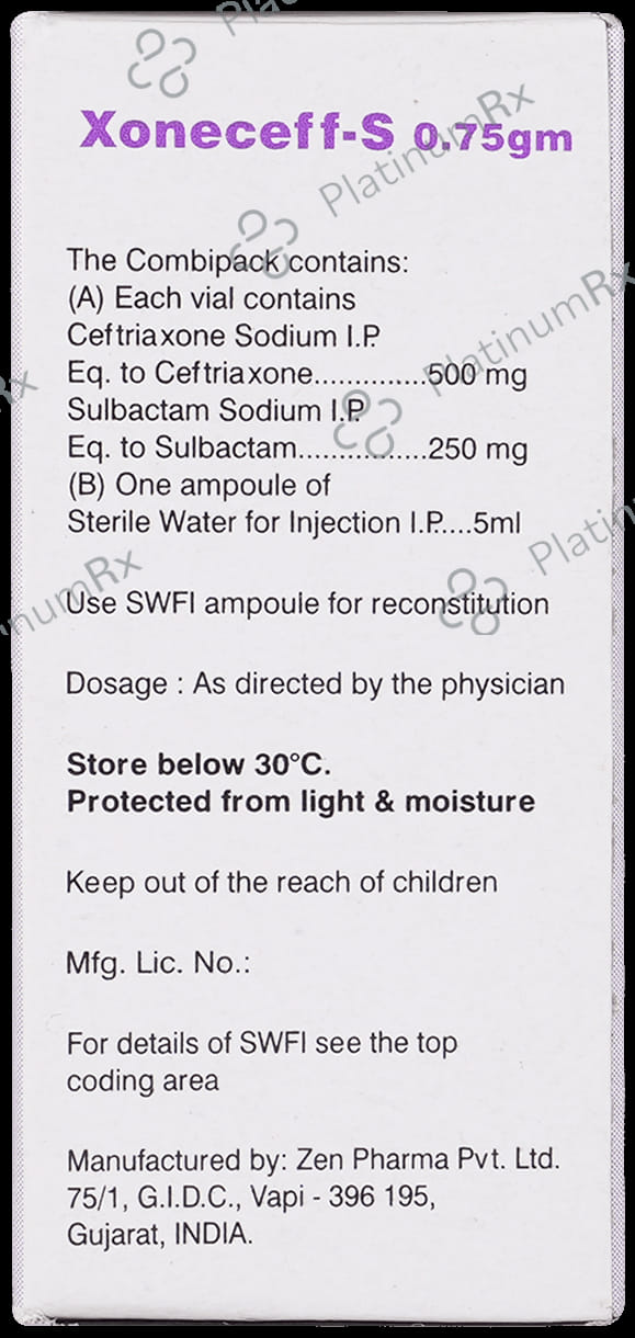Xone Ceff S 500mg/250mg Injection